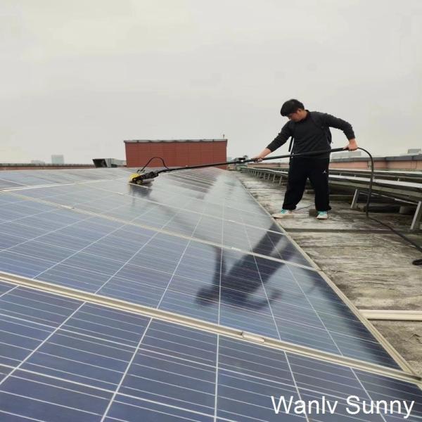 Advanced Semi-automatic Electric Solar Panel Cleaning Brush with 7.5 M Extension Pole
