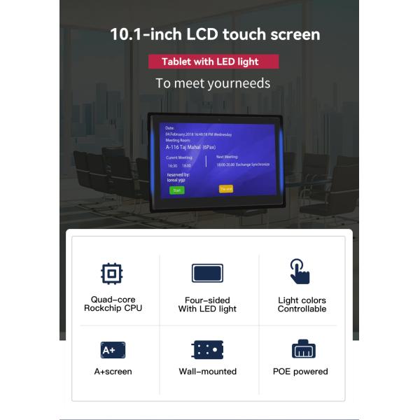 Настенный 10,1-дюймовый планшетный ПК RK3399 Android POE NFC с сенсорным экраном, конференц-планшет с двусторонней подсветкой