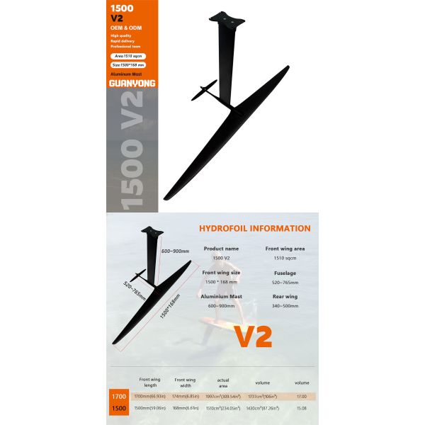 Carbon Wing Hydrofoil Paddle Board Pumping Downwind Foil Water Board 1.5M 1.7M