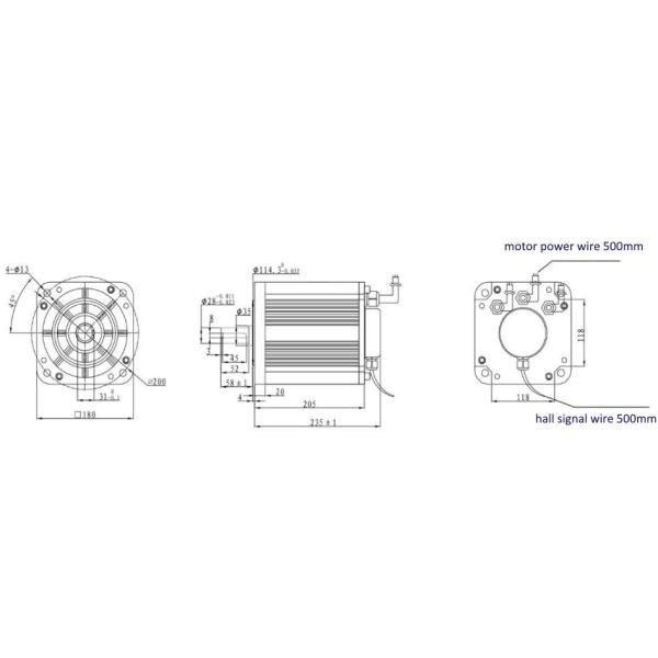 Мотор мотора 3000rpm 15Nm миниатюрный Bldc DC IP65 5000W 6.7HP безщеточный
