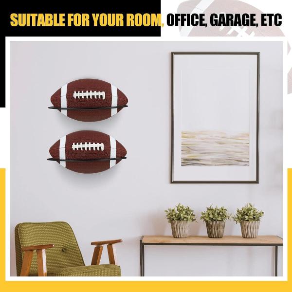 Basketball Wall Mounted Universal Ball Rack Holder for Display Storage Organizer