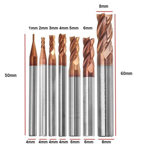 55 moinhos de extremidade contínuos do carboneto de Hrc/4mm 4 Flute ferramentas do CNC do moinho de extremidade