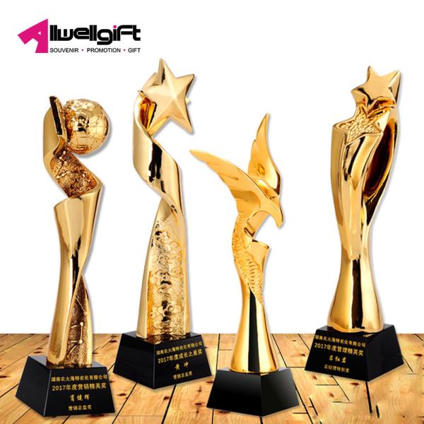 Angel Gold Plated Black Crystal Trophy Horse Shaped For Souvenir