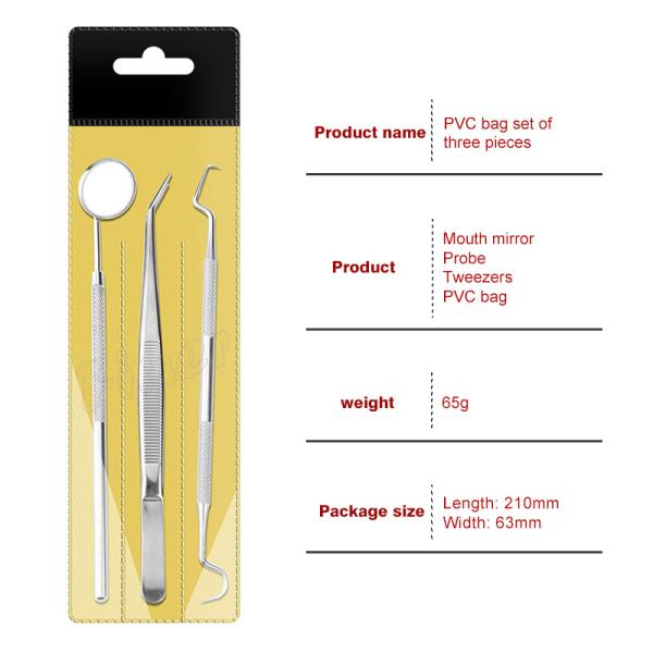 3pcs Stainless Steel Orthodontic Dental Instruments Mouth Mirror Dental Tools