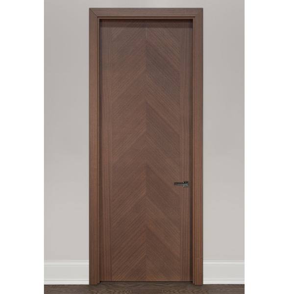 OEM Interior Wood Doors Durable Panel Bedroom Beige Grey Melamine Interior Door With Lock