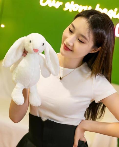 DIY 30cm Sublimation Stuffed Animals Easter Bunny Plush Toy With Customizable T Shirt
