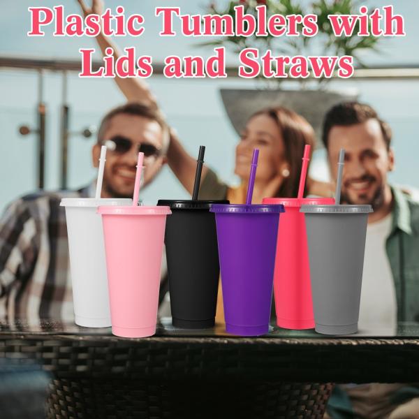 22 oz de tumblers de pastel mate de pared doble aislada de acrílico con tapas y pajitas fácil de limpiar perfecto para creaciones personalizadas