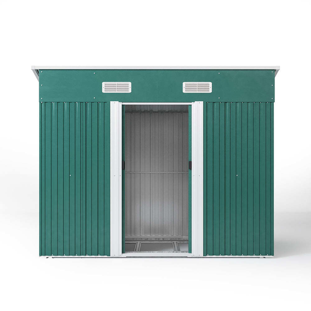 Rot Proof AJUNION 4x6ft Garden Shed Double Sliding Door Metal Storage Shed for Tools Bike