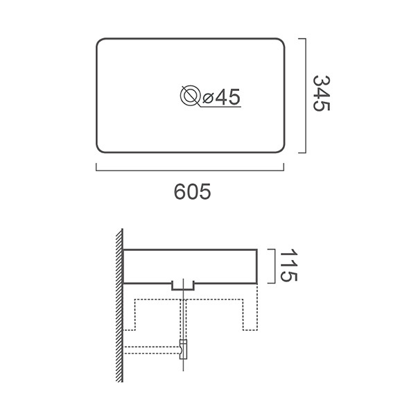 Stain Resistant Ceramic Wash Basin White Rectangular Countertop Sink For Bathroom