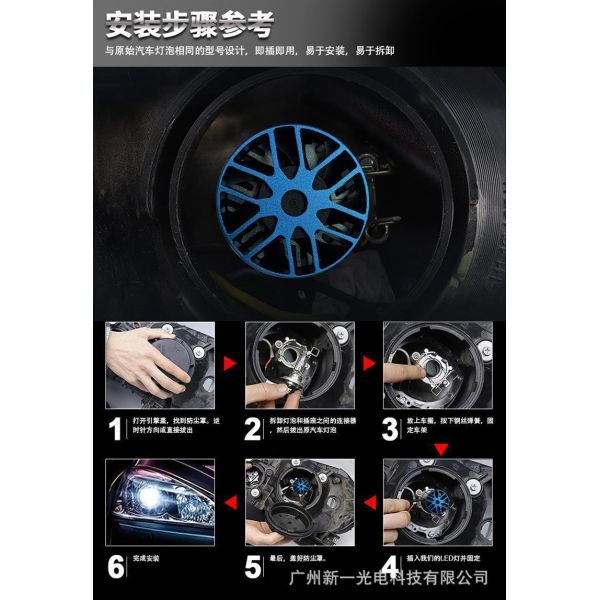 Dual LED EYE Lens Motorcycle Headlights H4 6000LM Waterproof High Low Beam
