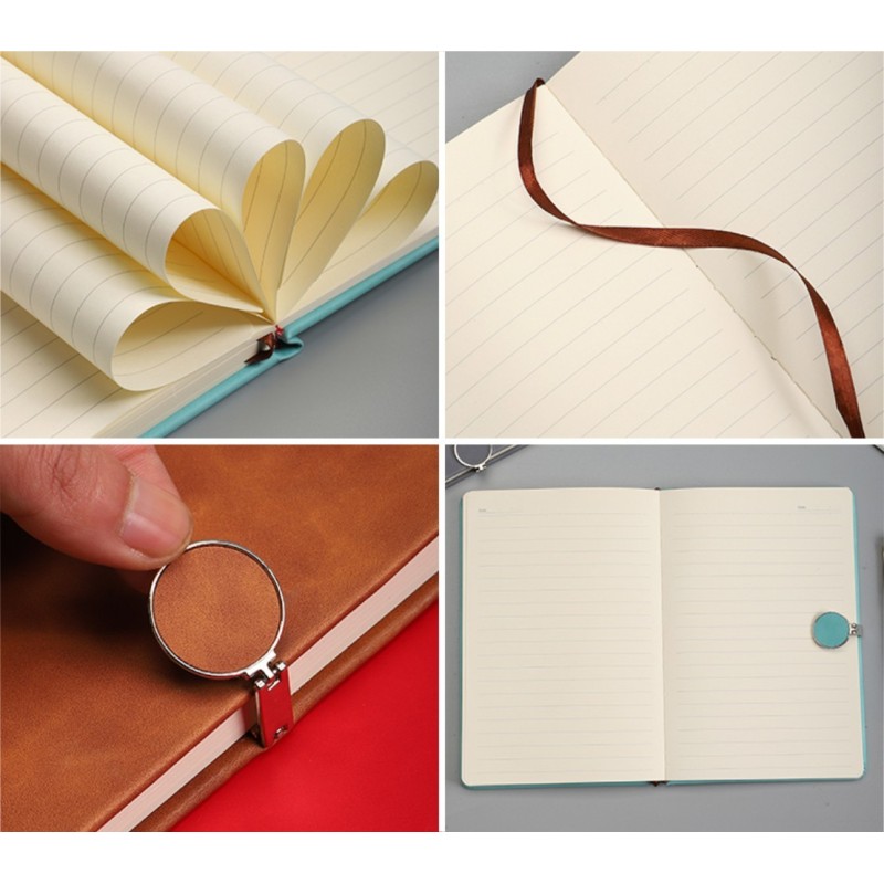 Custom Personalized Notebook With Leather Cover & Magnetic Snap Closure