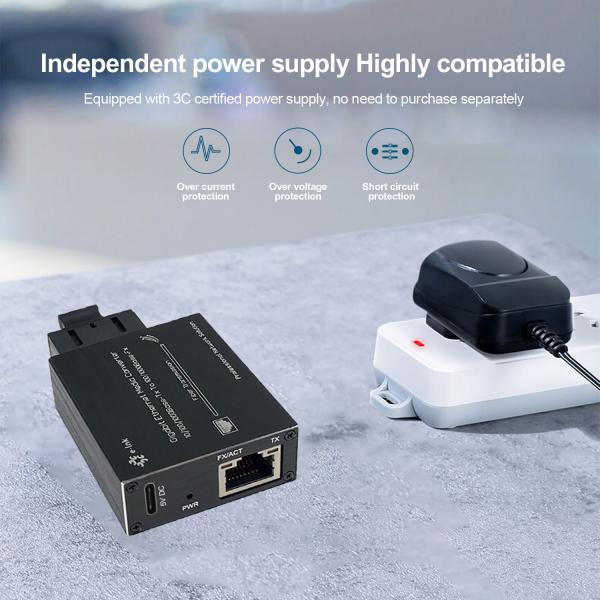 Micro type 10/100/1000Base-Tx to 100/1000Base-Fx Ethernet Media Converter