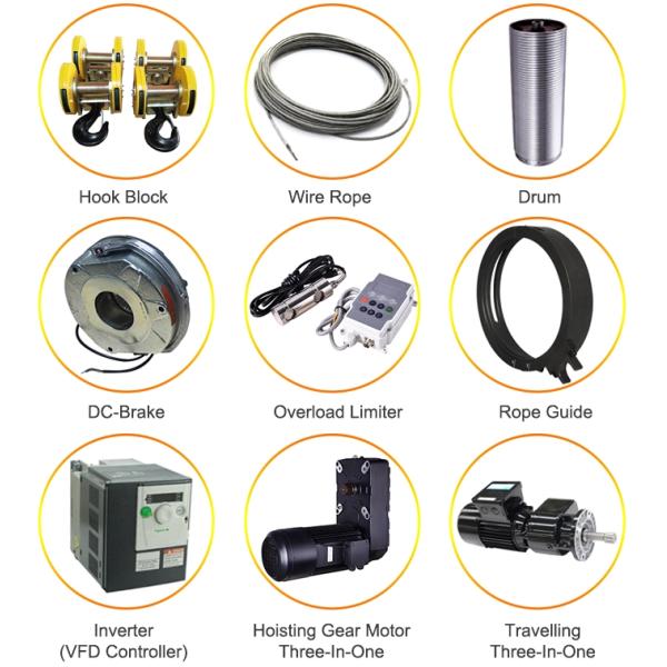 Стальной подъем Headroom кабеля 2-20m/Min ультра низкий с крючком для подвешивания