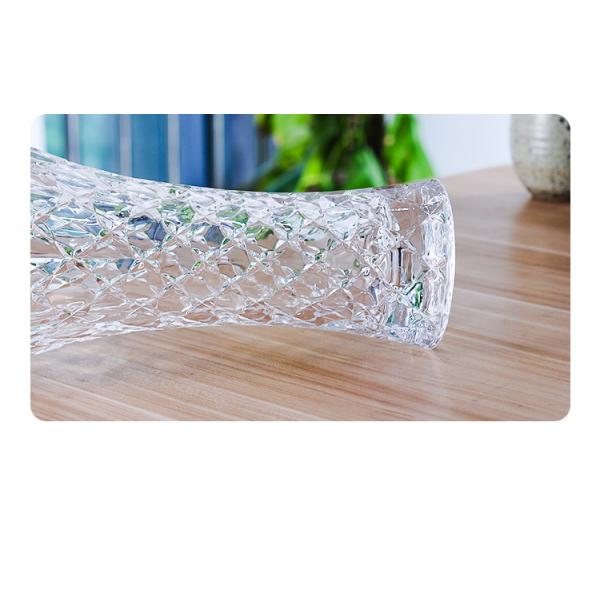 25cm 9 Inch Tall Cylinder Glass Flower Vase Transparent Clear Diamond Designs