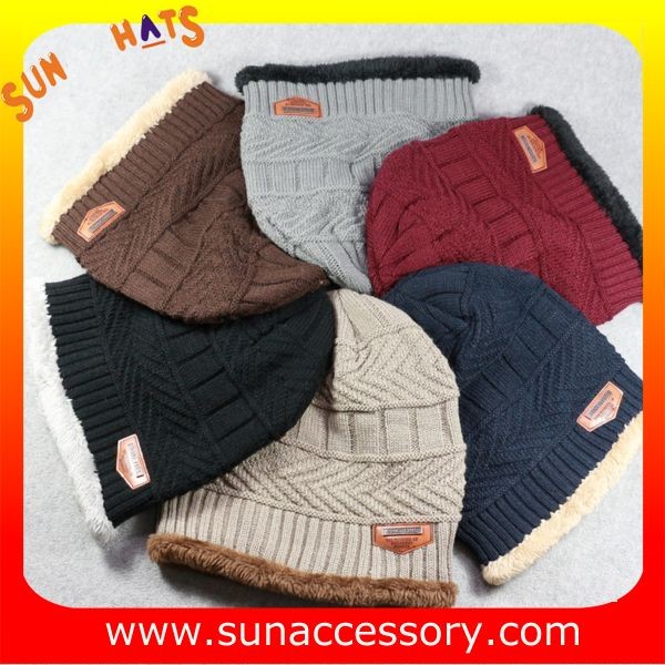 AK17018 Sun Accessory advertising  winter knitted beanie hats for mens,Logo can be added