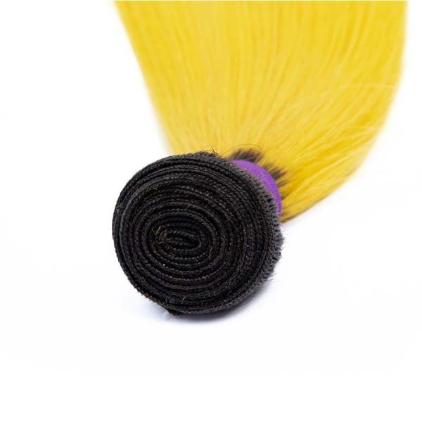 #T1B/Yellow Straight Remy Human Hair Bundles Sew In Weave Bundles Brazilian Bundle Deals