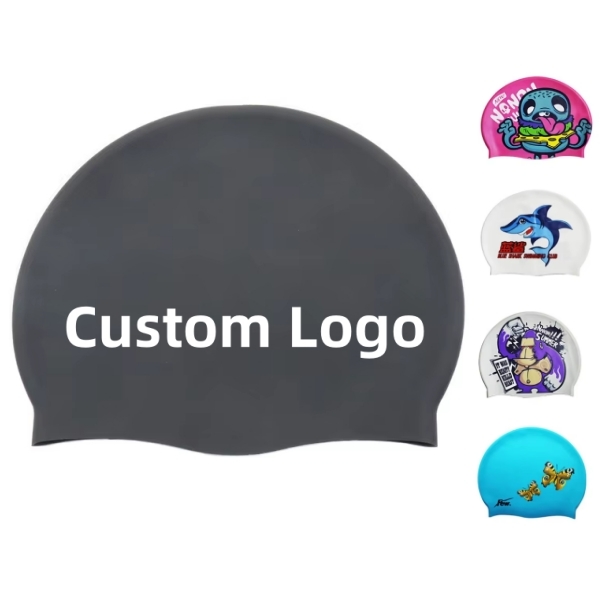 55g Lightweight 100% Silicone Swimming Cap with Non-Slip Design for Kids and Adults