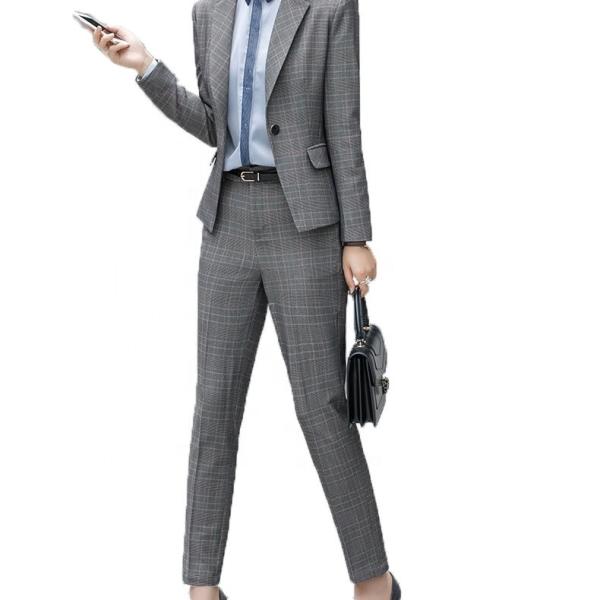 Moda Traje Slim Listrado Para Mulheres Outono Escritório Dama Negócios Blazer Pacote Plus Size Jaqueta