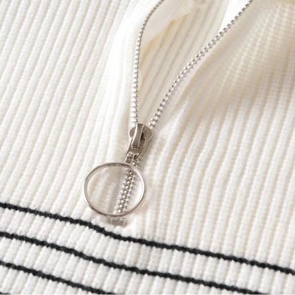 Свитер блока цвета 100% полиэстер 7GG Striped мягко связал верхние части с молнией