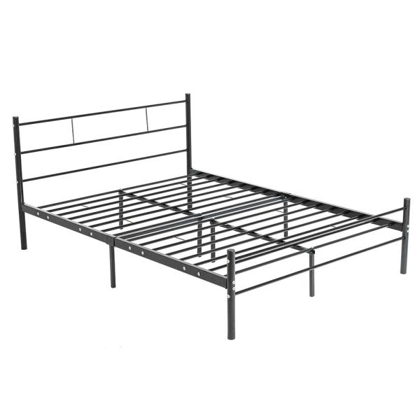 Black Rugged Steel 130kg King Size Double Bed Frame With Headboard And Footboard