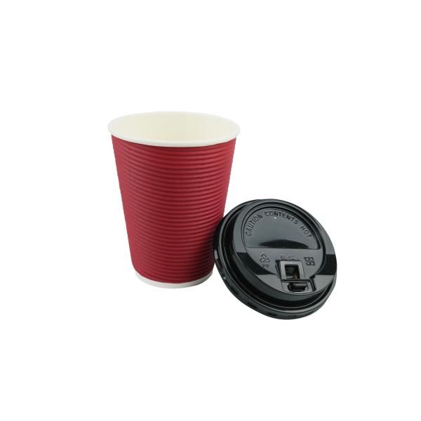 Bulk Insulated Ripple Paper Cups 80x56x92mm Cup Size With Smoothful Rim