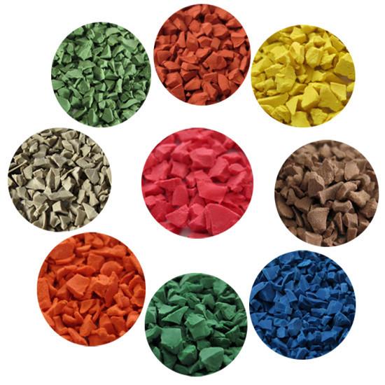 Customized EPDM Rubber Pellets Green / Blue / Yellow Rubber Pellets For Playground
