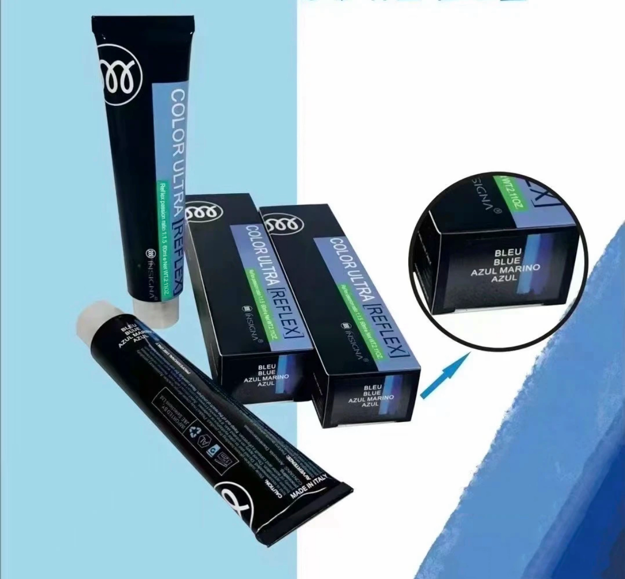 Low Ammonia Semi Permanent Hair Color Cream Ultra Blue Professional Easy Coloring