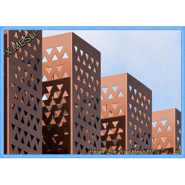 Silver Architectural Perforated Metal Panels , Round Hole Stainless Perforated Sheet