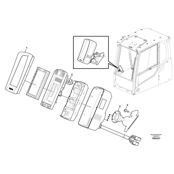 Máquina escavadora 14640102 14630801 14609611 tela de exposição do monitor EC380D EC480D