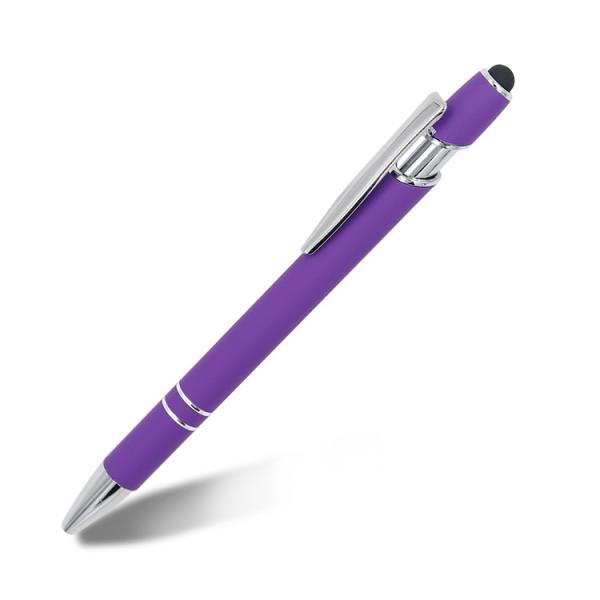 Classical Touchscreen Metal Press Ballpoint Pen Click Stylus Tip Aluminium Ball Pen