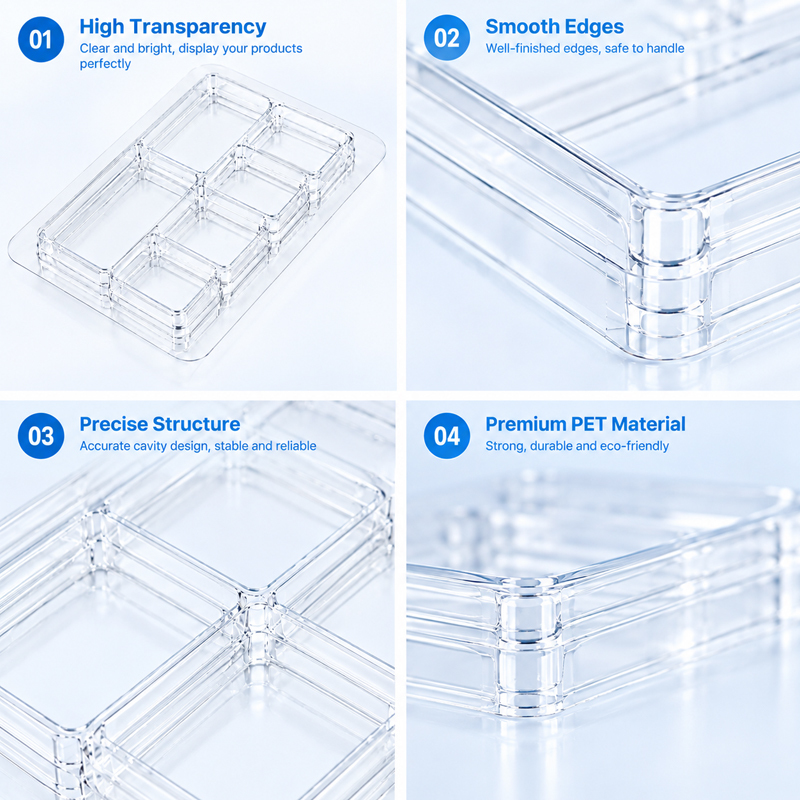 Direct Manufacturer Custom Multi-Cavity Clamshell Industrial Blister Box Clear PET Industrial Parts Tray Thermoformed Plastic Blister Packaging for Electronic Components Hardware Tools