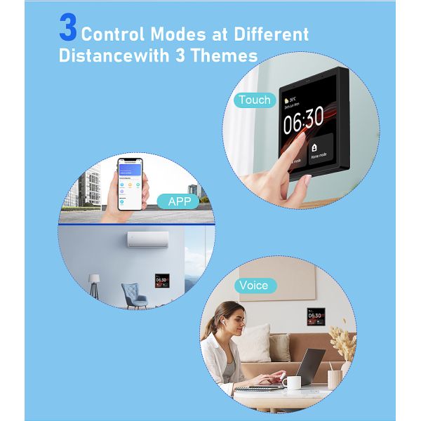SIXWGH 4-Inch Touchscreen Smart Home Control Panel Alexa Tuya Gateway Built-In Zigbee 3.0 Hub Voice Control Wall-Mounted AIoT