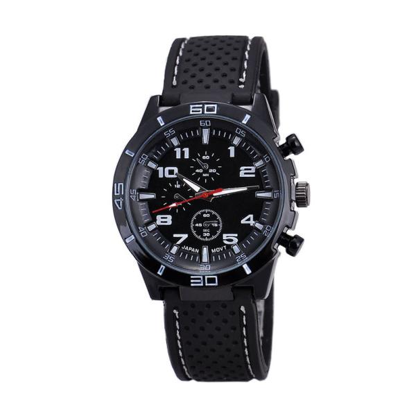Men's Stainless Steel Caseback Watches ,Men Sports Silicon Watch Wrist Watch ,OEM Multifunction Chrono Quartz Watch