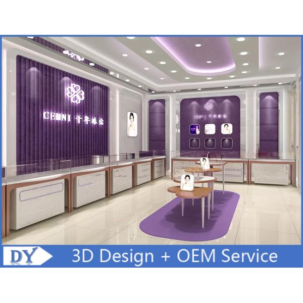 Rose Gold Stainless Steel Showroom Display Cases / Jewellery Display Cabinets