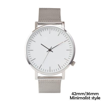 Classic Silver Minimalist Waterproof Watch Japanese Quartz Private Label
