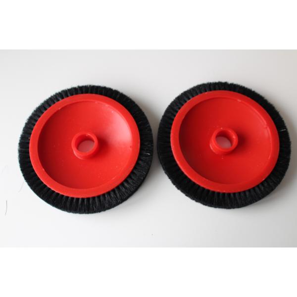 Parties de la machine à stenter de Monforts Couleur rouge Tissu brosse roue Corps en plastique Noir Cheveux de porc 26/22mm Dia interne