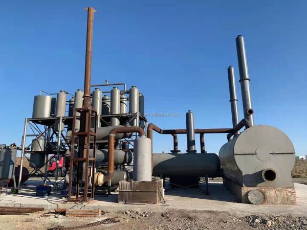 Continuous Type Tire Tyre Pyrolysis Oil to Diesel Distillation Plant with Instillation