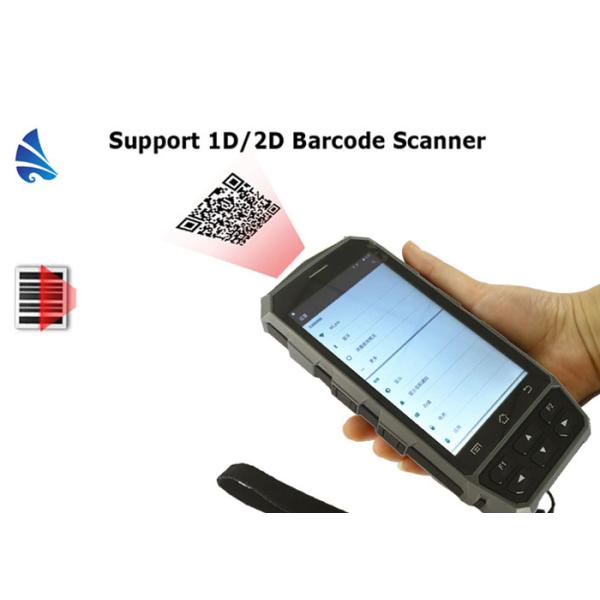 UHF RFID Handheld Reader Rugged With Fingerprint / 1D 2D Barcode Scanner And NFC Reader
