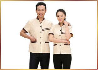 Delicate Handwork Hotel Staff Uniforms Various Colors Slim Fit V - Neck Style
