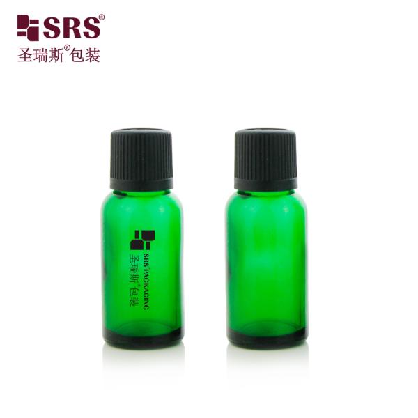 Screw Type Injection Black Color Child Proof Cap Glass Bottles Essential Oil Bottle 50ml