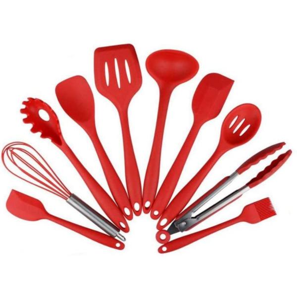 Silicone Kitchen Utensils 10-Piece Cooking Utensil Set Made Of FDA Grade