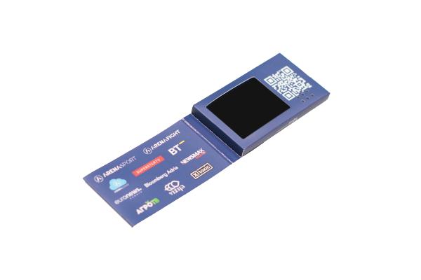Carpeta de video LCD de 2.4” con memoria de 128MB en tarjeta de video tamaño tarjeta de visita Market Biz