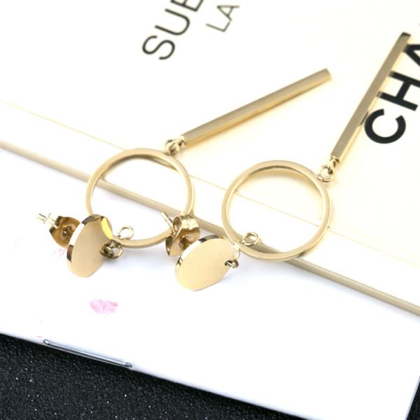 Stainless Steel Jewelry Fashion Personalized Women Long Drop Earrings, 18K Pated Stud Earring