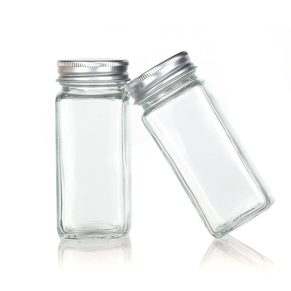 Spice Containers Seasoning Bottles 4 Oz Glass Jars With Lid  Spice Pepper Shaker Jar