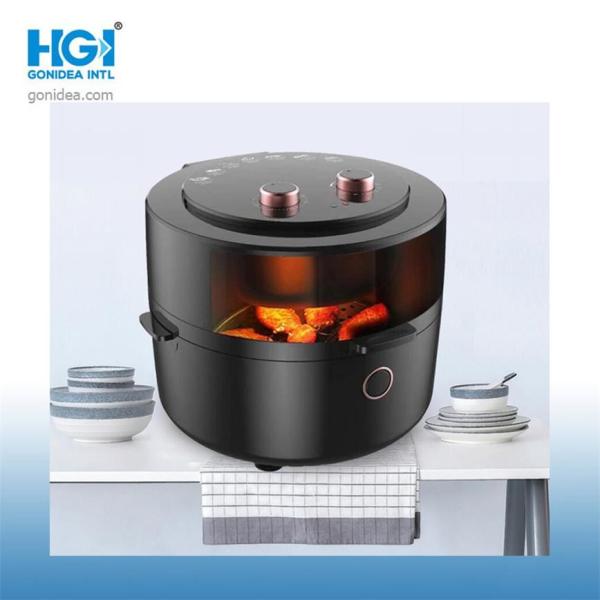 Черная ручная хрустящая печь 8L 1350W конвекции Countertop