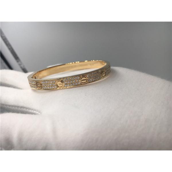 Diamond High End Custom Jewelry Love Bracelet 18K Yellow Gold