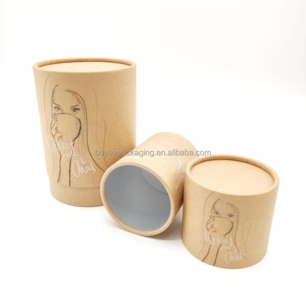 Black Kraft Paper Tube Packaging Recyclable Cardboard Cosmetic Food Container