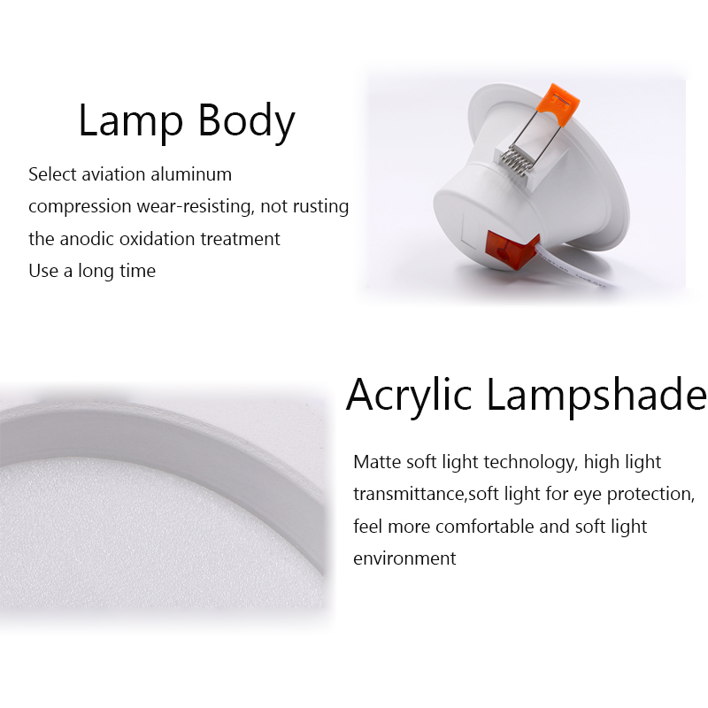 Tuya привело потолок вниз со светов 400lm Dimmable привело Downlights 5W