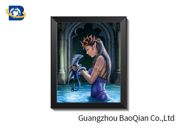 Plastic PET 3d Printing Lenticular Pictures With Wood Frame For Home Decoration