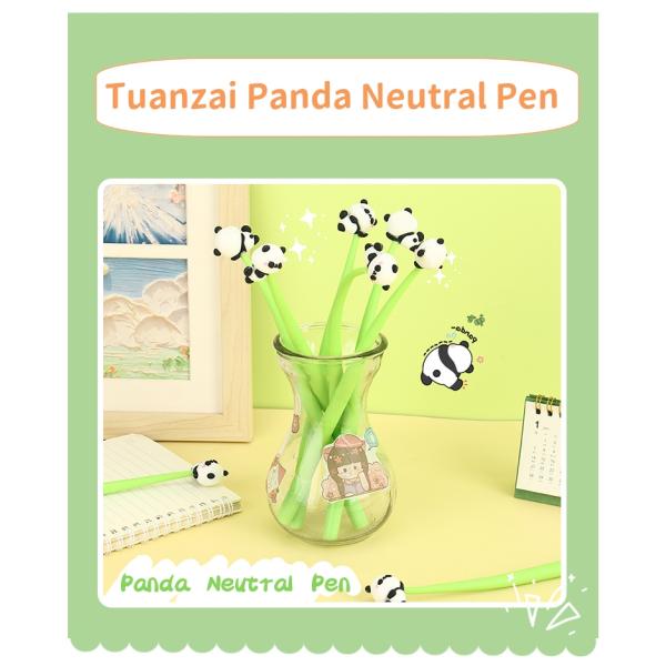 0.5mm Cute Panda Creative Gel Ink Pen Student Stationery Silicone Gel Pen